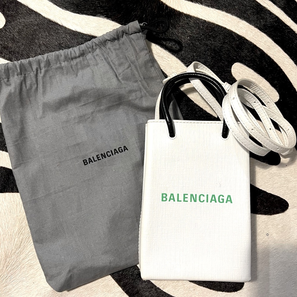 Balenciaga XXS Shopping Leather Phone Holder